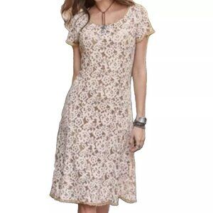 Sundance Dress Medium Sweetheart Lace A Line Dress Cream Beige Knee Length